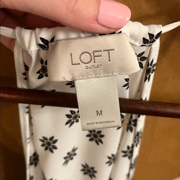 LOFT White Blouse with Flower Pattern - Picture 5 of 6